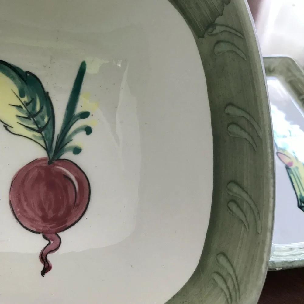 Crate & Barrel Vintage Ceramiche Toscane Handpainted Vegetable Set